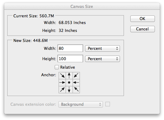 reduce canvas size